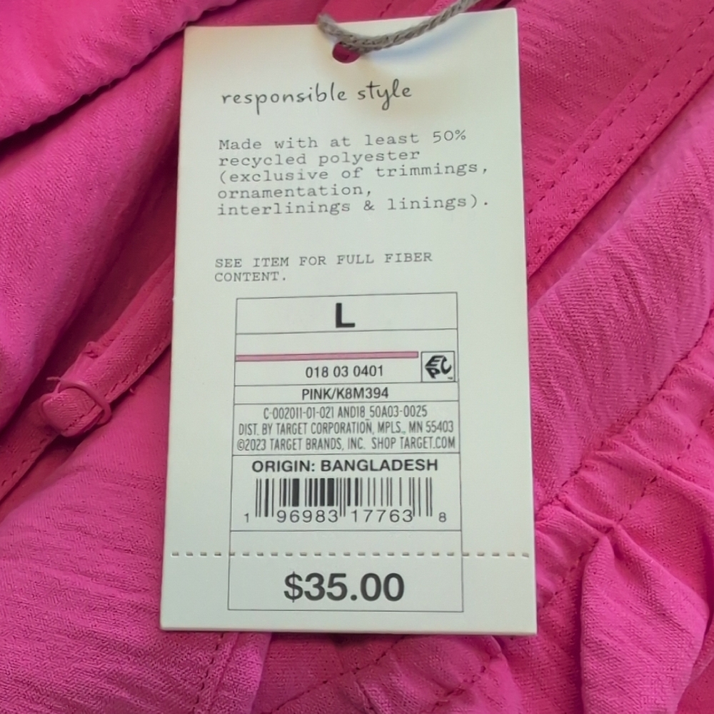a new day Vibrant Pink Maxi NEW Strapless Dress L CC143 - Picture 9 of 9
